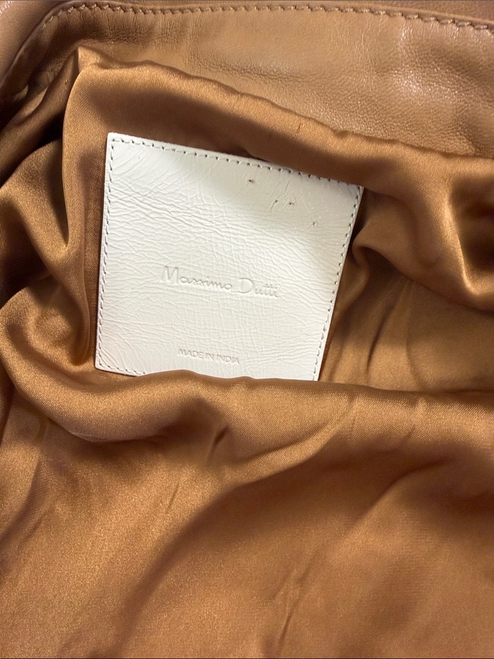 Classic Asymmetric Zip Leather Jacket - Tan - Picture 9 of 14